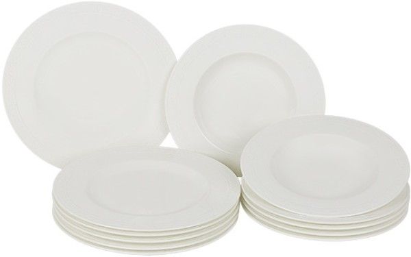 Villeroy & Boch Signature White Pearl Tafel-Set für 6 Personen / 12 Teile