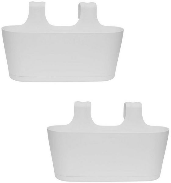 Engelland Blumenkasten Blumentopf zum Hängen (Vorteils-Set, 2 St, Fassungsvermögen je Topf 5,5 Liter), UV-Beständig, Frostbeständig, Wasserauffangschalen