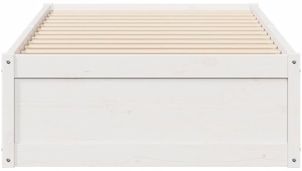 vidaXL Massivholzbett ohne Matratze Weiß 90x190 cm Kiefernholz 846844 Bild 4