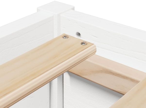 vidaXL Massivholzbett ohne Matratze Weiß 90x190 cm Kiefernholz 846844 Bild 7