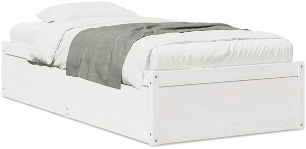 vidaXL Massivholzbett ohne Matratze Weiß 90x190 cm Kiefernholz 846844 Bild 2