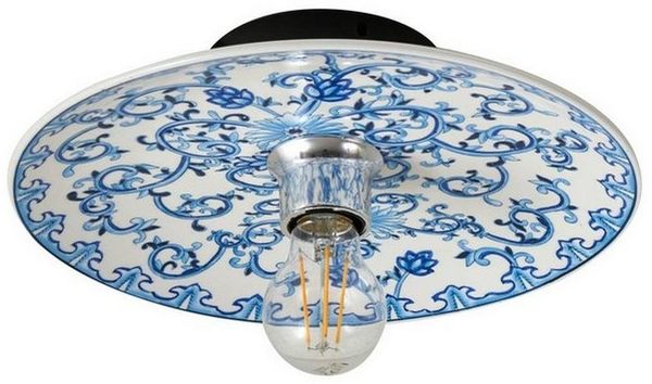 Lucande Wandleuchte Faelira, Keramik Blau IP20, 1 x 15 W LED