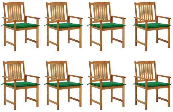 vidaXL Gartenstühle mit Kissen 8 Stk. Massivholz Akazie 3078171