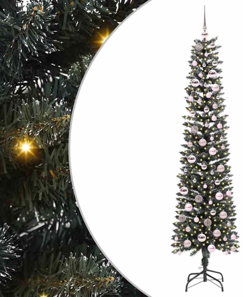 vidaXL Künstlicher Weihnachtsbaum mit 300 LEDs mit Ständer Grün 210 cm 3395954