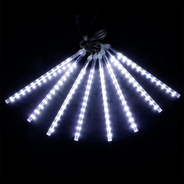 Rosnek LED-Lichterkette 30CM / 50CM LED Eiszapfen Lichterkette,Weihnachtsbeleuchtung Deko, 4 Farben, Warmweiß, Weiß, Mehrfarbig, Blau, 8 Röhren