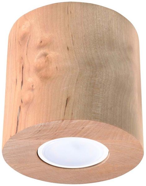 Deckenleuchte, Holz, Rund, H 10 cm