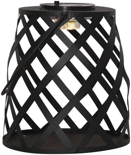 Star SolarLaterne Calabria - LED Außenlaterne aus schwarzem Metall, warmweißes Licht (20 Lumen), Dämmerungssensor, Schwarz, 20 cm hoch, Solarbetrieben, wetterfest, ideal für Garten, Terrasse oder Balkon