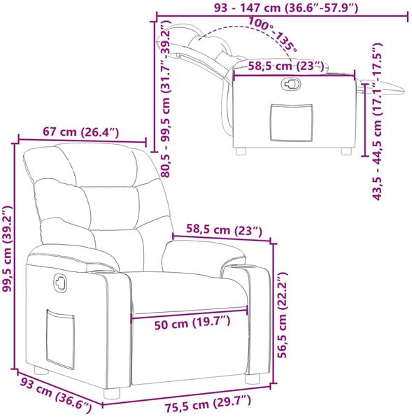 vidaXL Relaxsessel Schwarz Kunstleder 374133 Bild 11