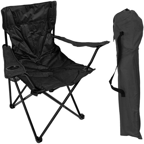 2er Anglersessel Anglerstuhl Regiestuhl Getränkehalter Tasche Schwarz
