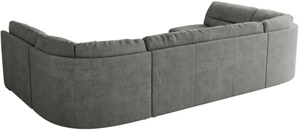 Ecksofa, Sofa big XXL, Wellenfedern, Wohnlandschaft XXL, mit Schlaffunktion - COMODO U - Grau Stoff - Topper T25 Bild 6