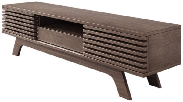 autolock Lowboard TV-Schrank mit einer Schublade und zwei Türen, Vintage-Holzfarbe (150 × 35 × 44 cm), TV-Möbel TV-Panel TV-Board Fernsehschrank Kommode für Wohnzimmer