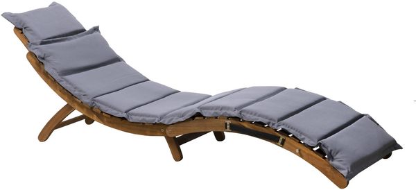 Gartenliege HANOI in grau, T56 x B186 x H54 cm