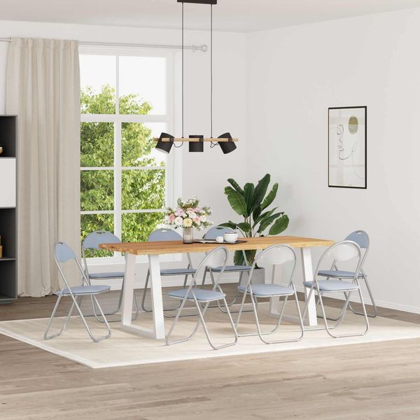 vidaXL Klappstuhl 8 pcs Grau 48 x 43,5 x 81 cm Kunstleder 42029052