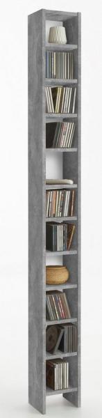 FMD Möbel - HALLO 2 - CD-/Videoregal - melaminharzbeschichtete Spanplatte - Beton LA - 18,9 x 185 x 16,2cm