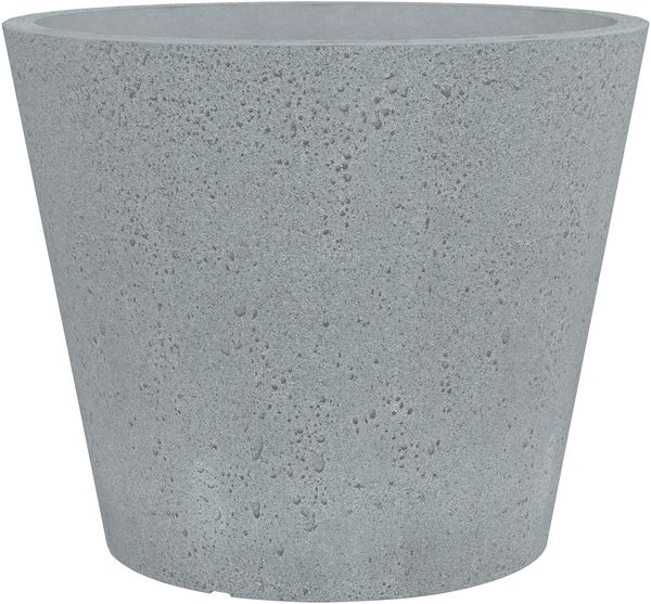 Scheurich C-Cone 40, Pflanzgefäß/Blumentopf/Pflanzkübel, rund, aus Kunststoff Farbe: Stony Grey, 38,6 cm Durchmesser, 33,2 cm hoch, 26 l Vol.