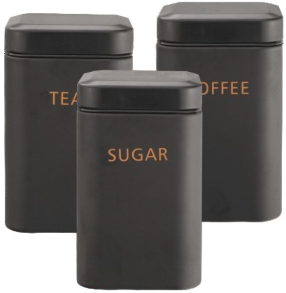 3er-Set Aufbewahrungsdosen für deine Küche in Schwarz - Stilvoll & praktisch
