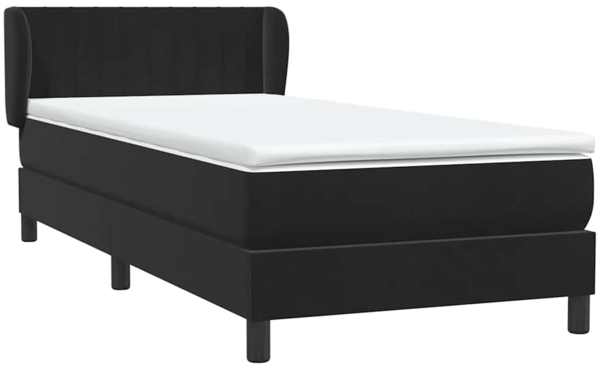 vidaXL Boxspringbett mit Matratze Schwarz 90x210 cm Samt 3317681 Bild 3