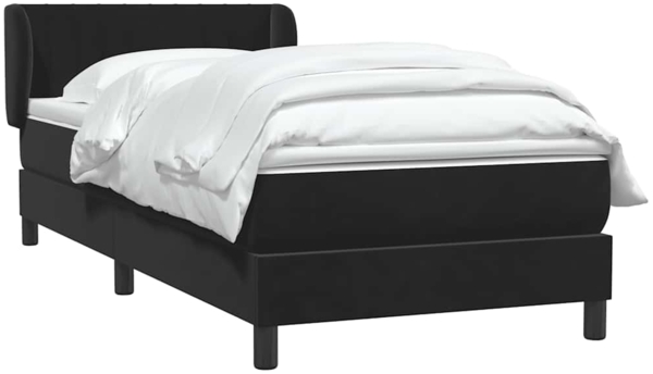 vidaXL Boxspringbett mit Matratze Schwarz 90x210 cm Samt 3317681 Bild 2