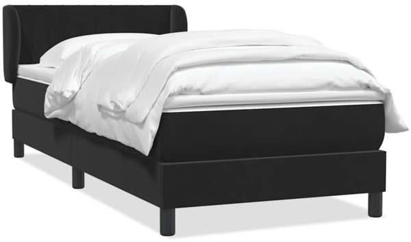vidaXL Boxspringbett mit Matratze Schwarz 90x210 cm Samt 3317681 Bild 1