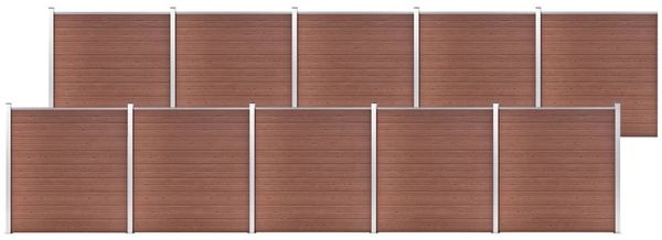 vidaXL Gartenzaun WPC 1737x186 cm Braun 3053215