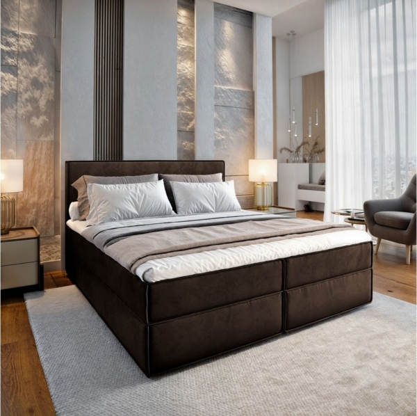 Masseno Boxbett PELLIO 180x200 cm mit Bonell Matratze und Topper