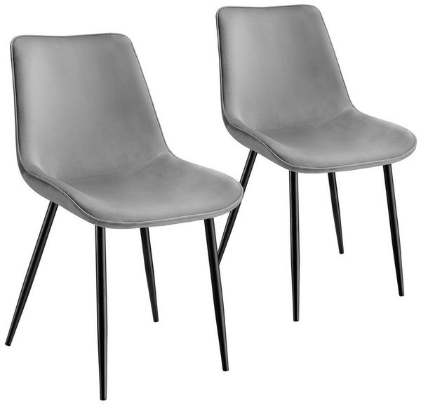 tectake Esszimmerstuhl Set Stuhl (2er Set, 2 St), gepolstert, in Samtoptik