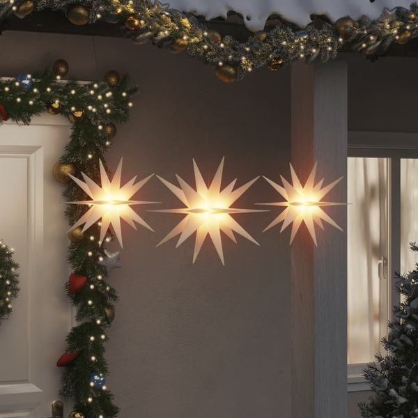 vidaXL LED-Weihnachtssterne 3 Stk. Faltbar Weiß 356197