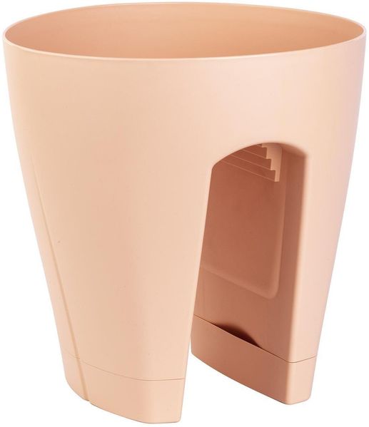 Engelland Blumentopf Geländertopf mit Wasserauffangschalen (Vorteils-Set, 1 St, Fassungsvermögen 9 Liter je Topf), UV-beständig, wetterfest, frostbeständig, ideal für Geländer/Zäune