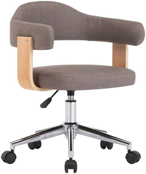 vidaXL Drehbarer Bürostuhl Taupe Bugholz und Stoff [3054841]