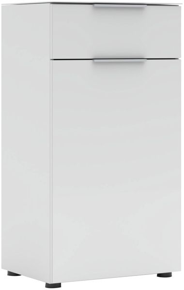XORA 'MALIN' Schuhkommode, Glas Holznachbildung weiß, 53 x 99 x 41 cm, mit Softclose und Schublade