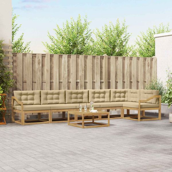 vidaXL Outdoor-Sofagarnitur 7 pcs Weiß und Beige 79 x 79 x 37 cm 3386567