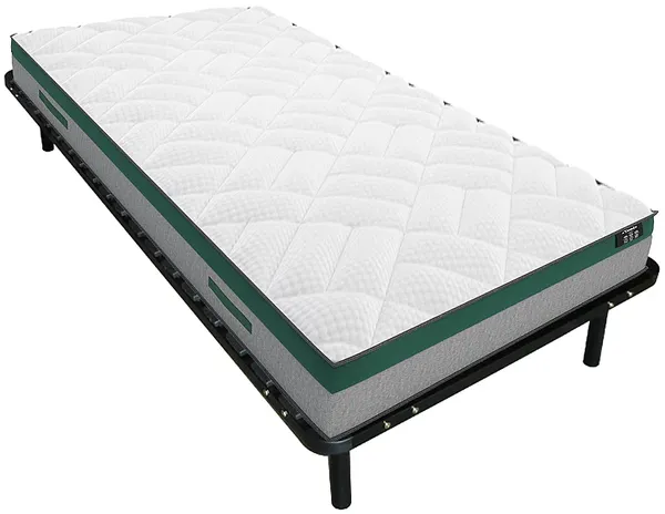 Vente-unique - PRESTIGE Mattress and bed base set MetallStoff Schwarz - B 88 cm90 cm3,8 cm x H 5 cm22 cm25 cm x L 188 cm190 cm3,8 cm