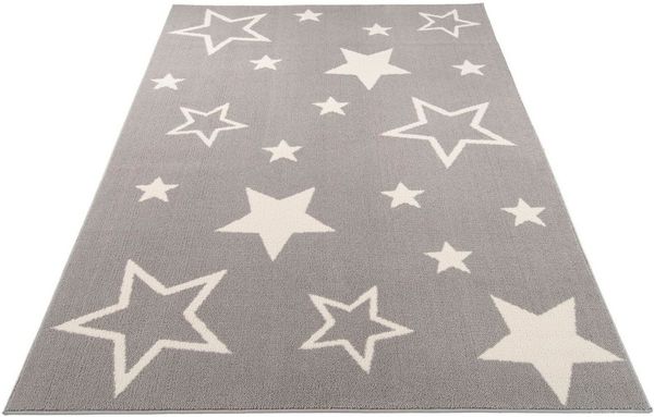 OCI DIE TEPPICHMARKE Kinderteppich KIDDY STAR, rechteckig, Höhe: 11 mm, robuster Kurzflor, Stern, gemustert