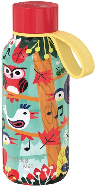 Quokka GROVE BIRDS Trinkflasche 330 ml Solid Kids Edelstahl Flasche Hält Kalt & Warm