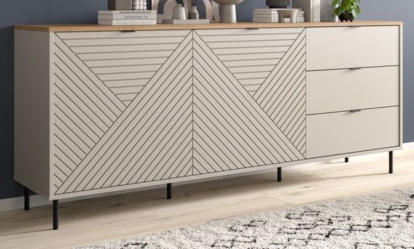 Sideboard Bente in Kaschmir und Eiche 184 cm