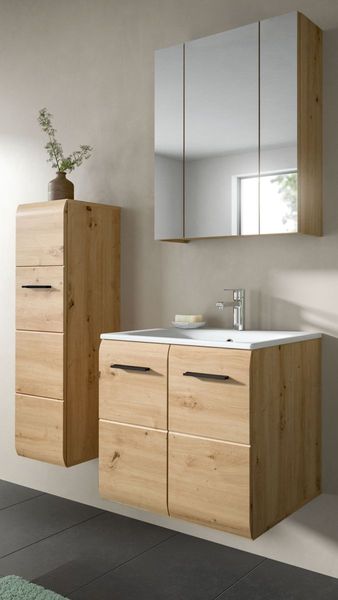 Badmöbel Set Cover in Eiche 3-teilig 105 cm