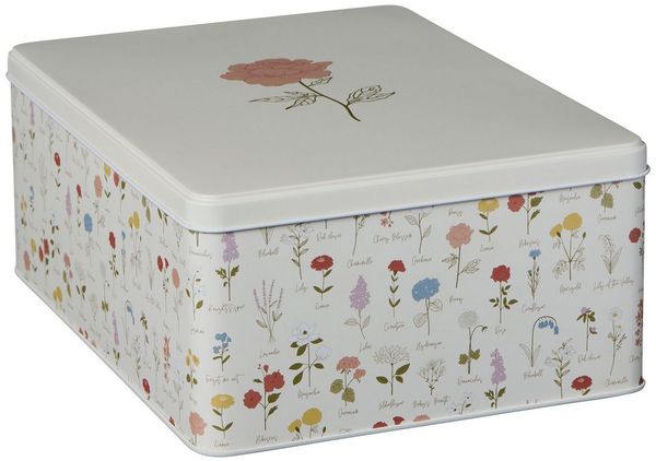 Ib Laursen - Vorratsdose Dose mit Deckel Blumenmuster 20x11x27cm Metall 32992-00
