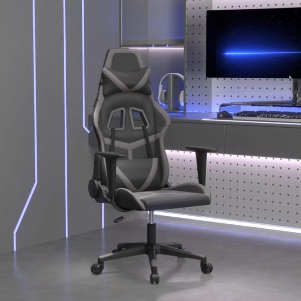 vidaXL Gaming-Stuhl Schwarz und Grau Kunstleder 3143669