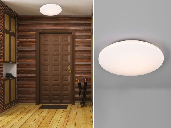 Trio LED-Deckenleuchte Pollux mit Bewegungsmelder Ø 37 x 8,5 cm warmweiß weiß