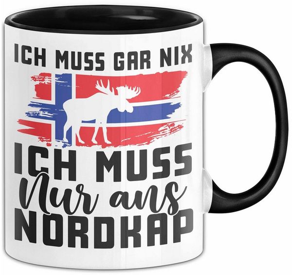 Trendation Tasse Nordkap Tasse Geschenk Ich Muss Gar Nix Ich Muss Nur Ans Nordkap Nor