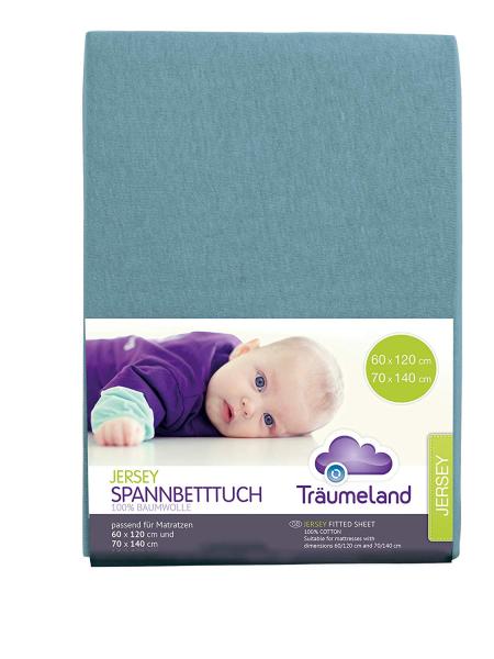 Träumeland Spannbetttuch Jersey 60 x 120 cm + 70 x 140 cm ozeanblau Bild 2