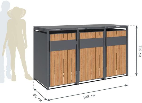 Westmann Varius 3 | Metall Mülltonnenbox 3er |