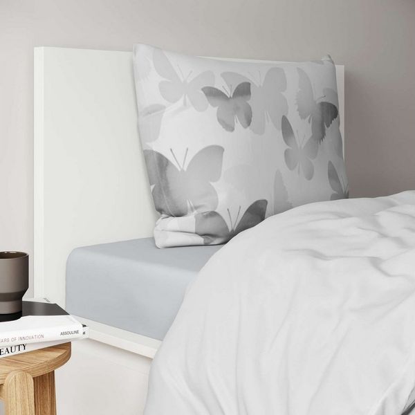etérea Mako Satin Bettwäsche Lilu Schmetterlinge Grau 135x200 cm + 80x80 cm