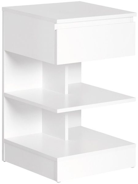 SoBuy FBT49-W Nachttisch, Spanplatte, Melamin, Weiß, 39 x 65 x 39 cm