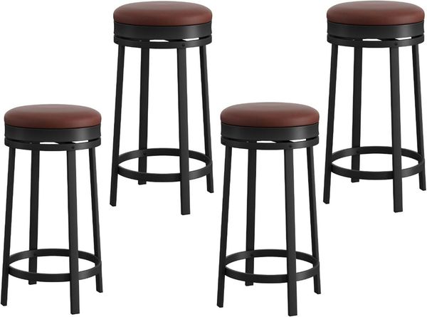 GarveeMore Barhocker Drehhocker,einfach zu montieren und zu reinigen, für Küche, Restaurant (4 St), (2/4er Set), 360°Drehbar, mit Fußstütze und PU-gepolsterte