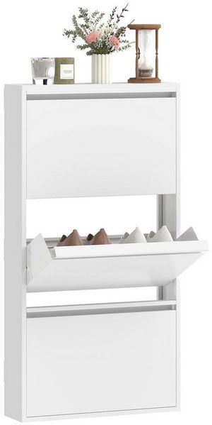 HOMCOM Schuhkipper Schuhregal (Schuhkommode, 1 St, nicht anwendbar), Schmal, Wandmontage, Klappsystem