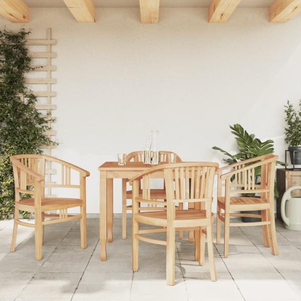 vidaXL 5-tlg. Garten-Essgruppe Massivholz Teak 3155754