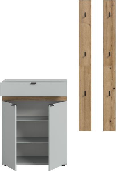 Garderobenkombination B/H/T: 150x194x37 cm in grau Nachbildung und Evoke Oak Nachbildung Bild 3