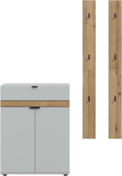 Garderobenkombination B/H/T: 150x194x37 cm in grau Nachbildung und Evoke Oak Nachbildung Bild 2