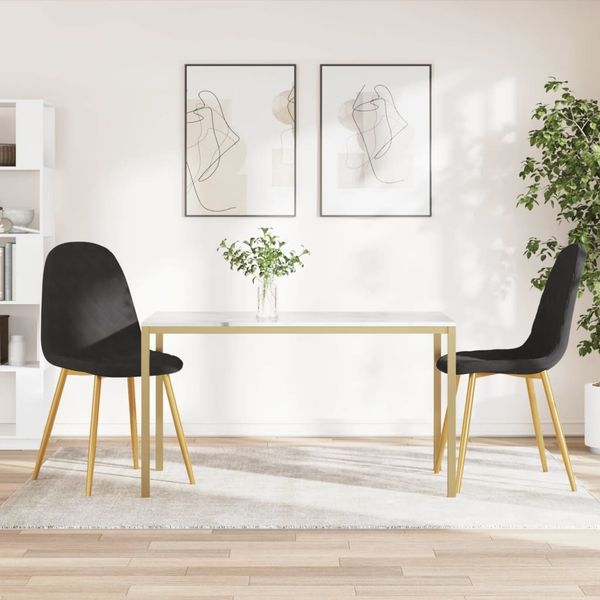 vidaXL Esszimmerstühle 2 Stk. Schwarz Samt [325674]